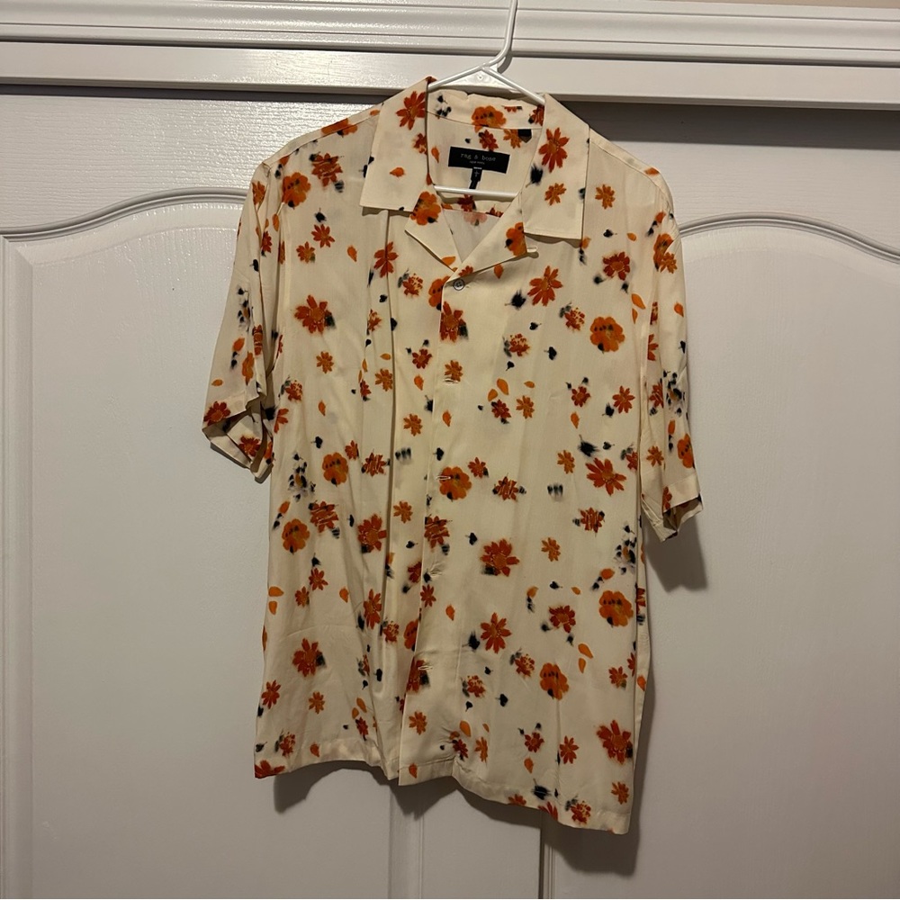 rag & bone Avery Print Camp Shirt sz L